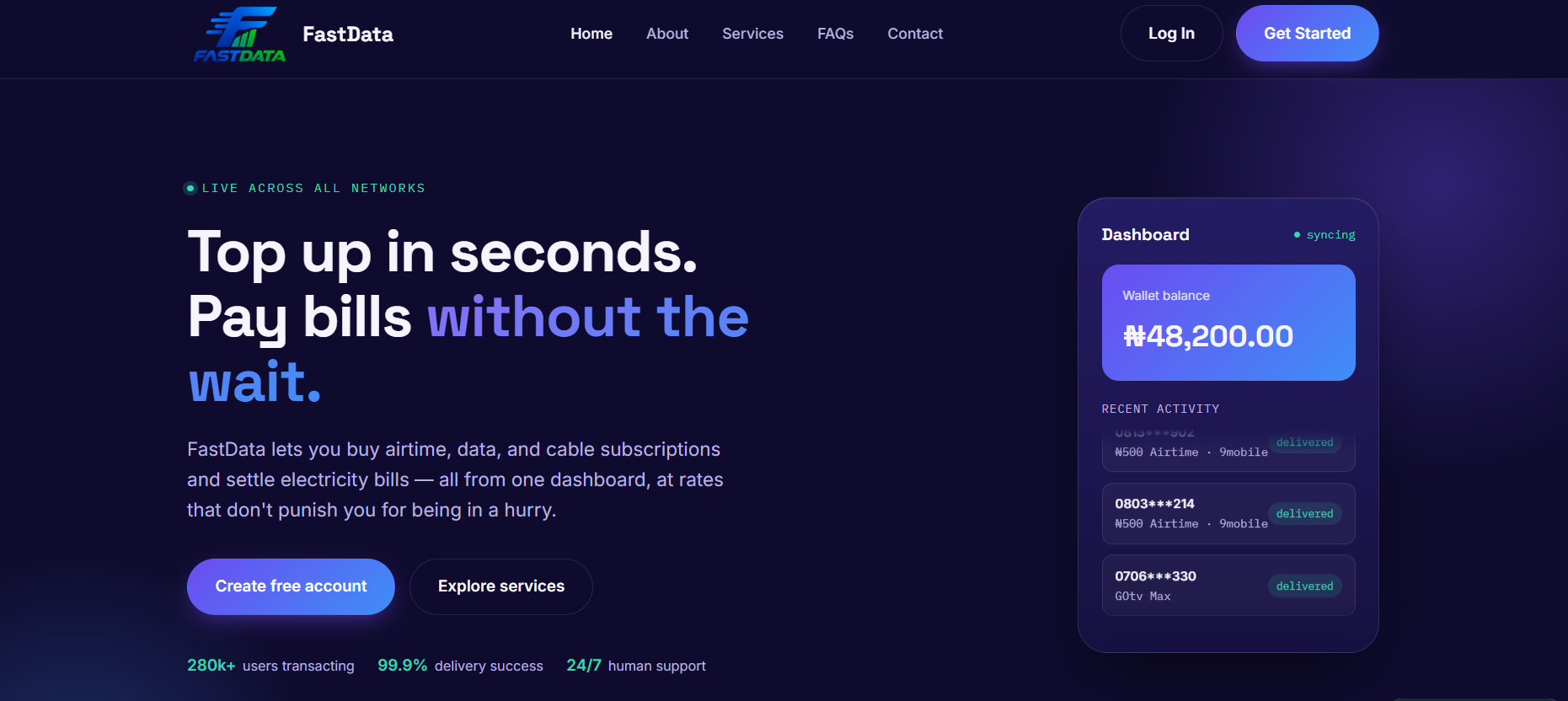 FASTDATA digital services platform concept